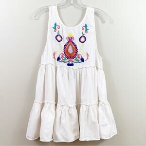InLov Floral Embroidered Cream/Pink Swing Tank